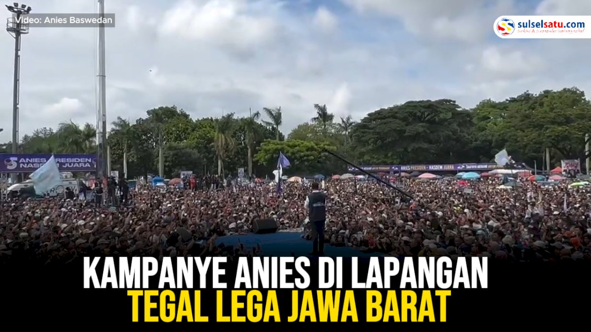 VIDEO: Ribuan Orang Hadiri Kampanye Anies di Lapangan Tegal Lega Jawa Barat