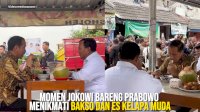 VIDEO: Momen Jokowi Bareng Prabowo Menikmati Bakso dan Es Kelapa Muda