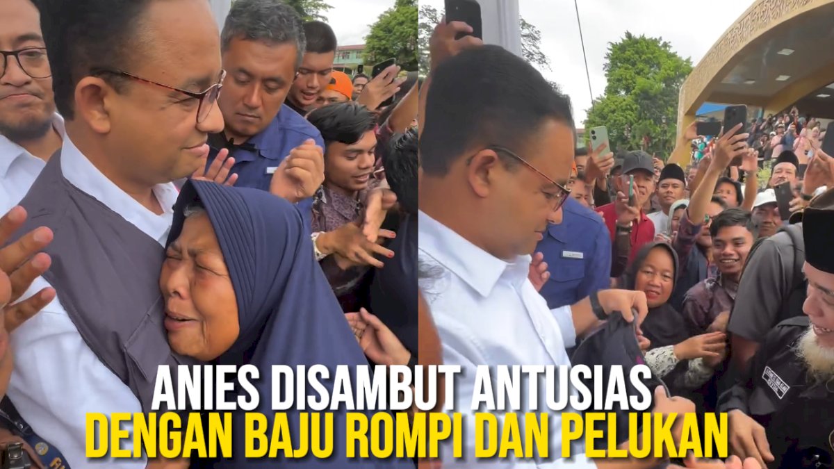 VIDEO: Anies Hadiri Desak di Tanah Datar, Disambut Antusias dengan Baju Rompi dan Pelukan