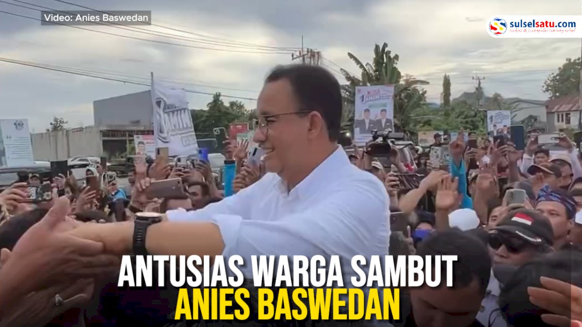 VIDEO: Antusias Warga Sambut Anies Baswedan saat Berkampanye di Kendari