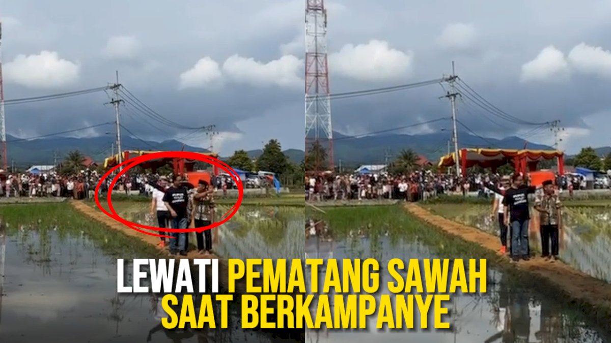 VIDEO: Momen Anies Baswedan Lewati Pematang Sawah saat Berkampanye