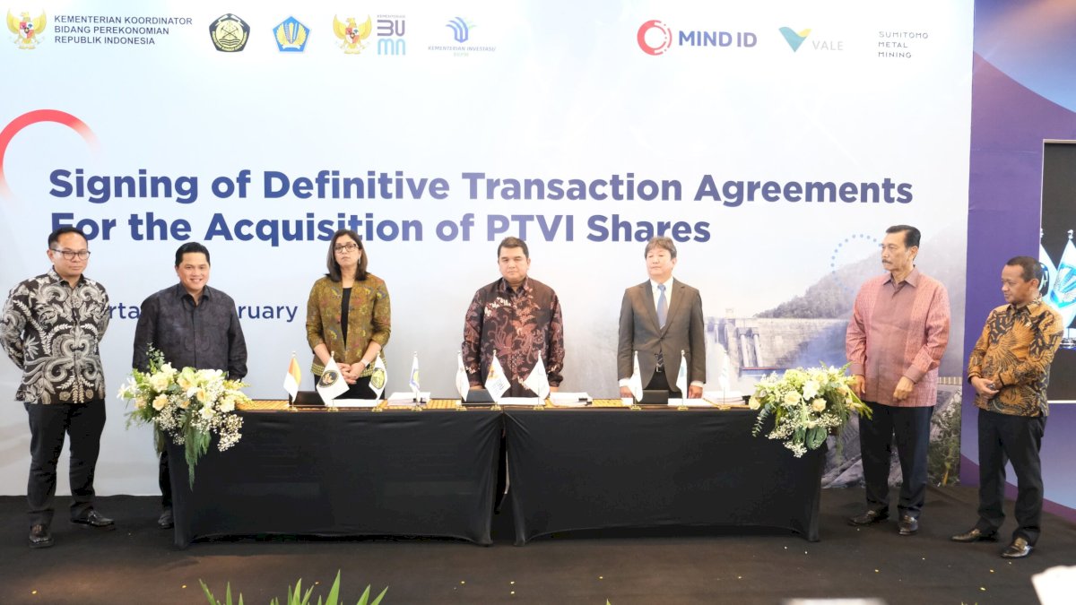 MIND ID Akuisisi 14 Persen Saham PT Vale Indonesia Tbk