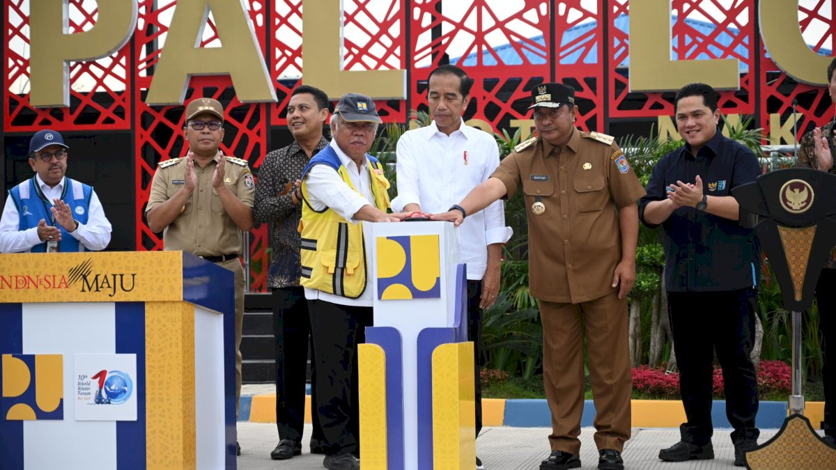 Didampingi Pj Gubernur Sulsel, Presiden Jokowi Resmikan IPAL Senilai Rp1,2 Triliun di Makassar