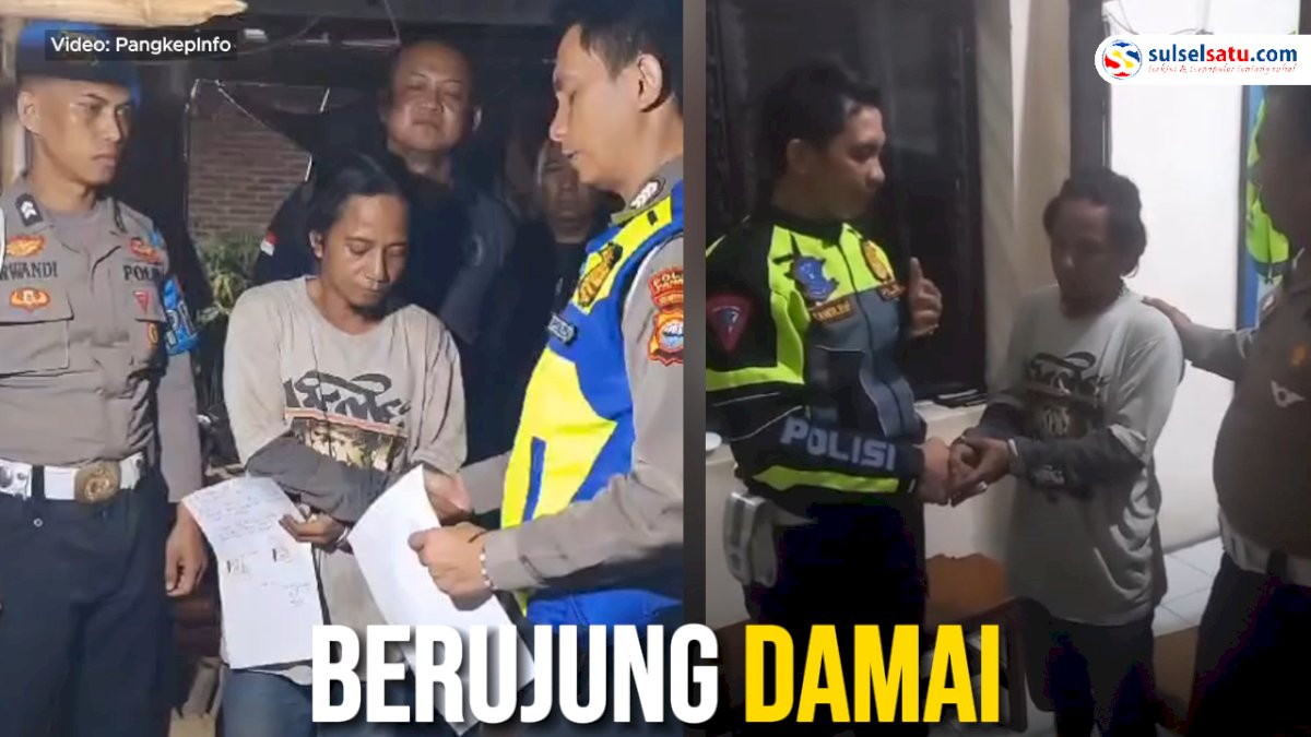 VIDEO: Polisi Lalu Lintas Pukuli Seorang Pengendara Motor di Pangkep Berujung Damai
