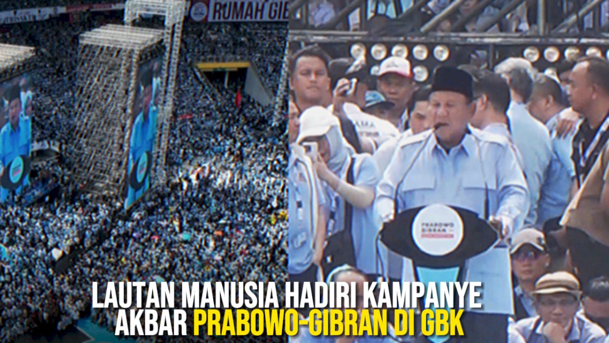 VIDEO: Lautan Manusia Hadiri Kampanye Akbar Prabowo-Gibran di GBK