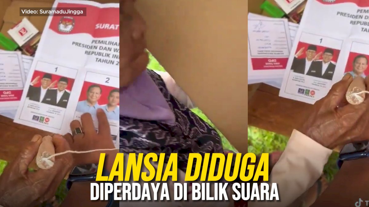 VIDEO: Lansia Diduga Diperdaya di Bilik Suara, Hendak Coblos 01 Malah Diarahkan ke Paslon Lain