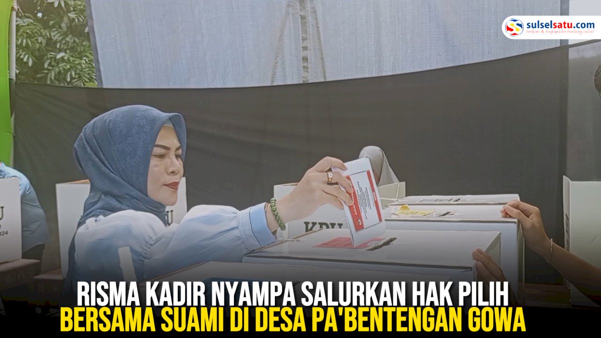 VIDEO: Risma Kadir Nyampa Salurkan Hak Pilih Bersama Suami di Desa Pa’bentengan Gowa
