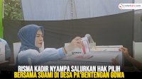 VIDEO: Risma Kadir Nyampa Salurkan Hak Pilih Bersama Suami di Desa Pa’bentengan Gowa
