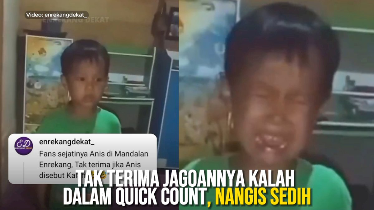 VIDEO: Bocah Asal Enrekang Tak Terima Jagoannya Kalah dalam Quick Count, Nangis Sedih