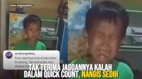 VIDEO: Bocah Asal Enrekang Tak Terima Jagoannya Kalah dalam Quick Count, Nangis Sedih