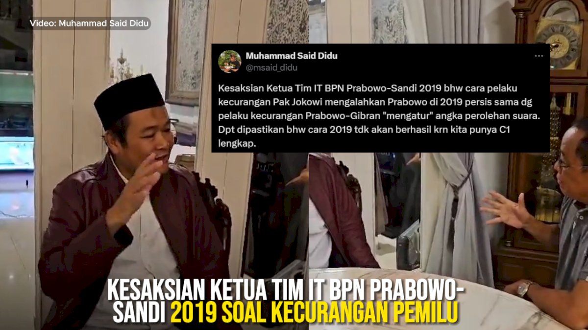 VIDEO: Kesaksian Ketua Tim IT BPN Prabowo-Sandi 2019 Soal Kecurangan Pemilu