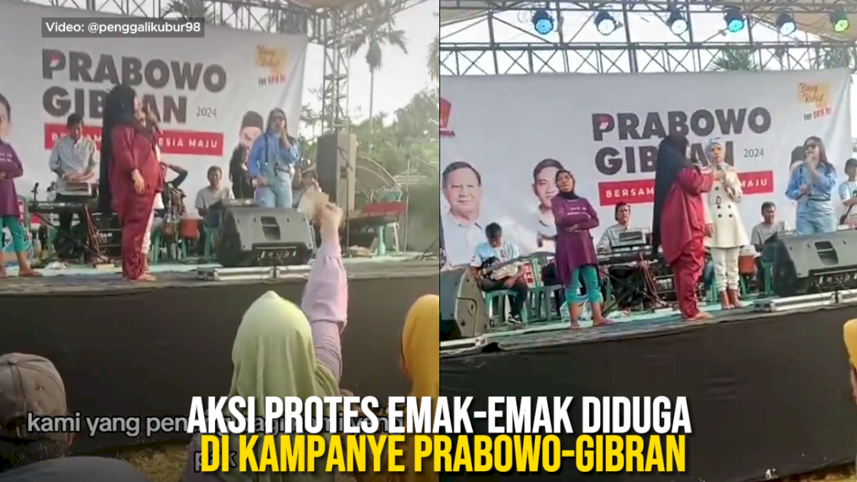 VIDEO: Aksi Protes Emak-Emak Diduga di Kampanye Prabowo-Gibran