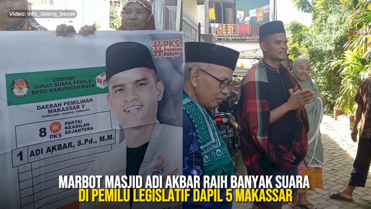 VIDEO: Marbot Masjid Adi Akbar Raih Banyak Suara di Pemilu Legislatif Dapil 5 Makassar