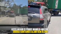 VIDEO: Kecelakaan di Poros Mamuju-Majene, Diduga Kontainer Alami Rem Blong