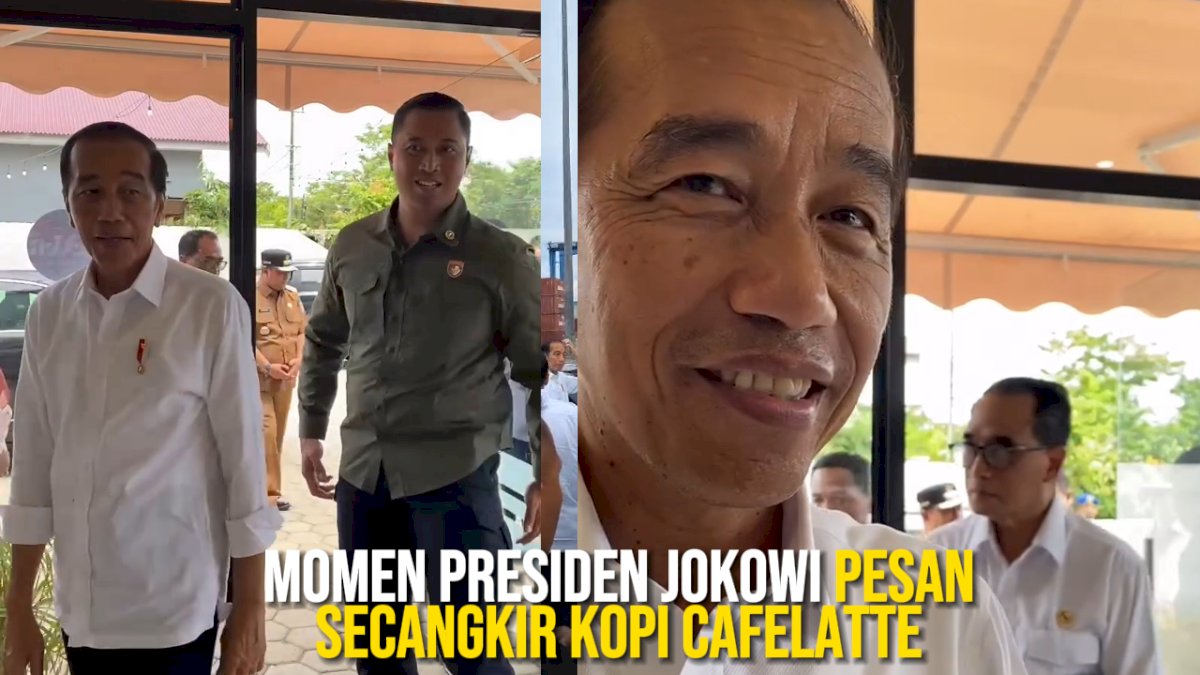 VIDEO: Momen Presiden Jokowi Pesan Secangkir Kopi Cafelatte Panas saat Kuker di Pangkep