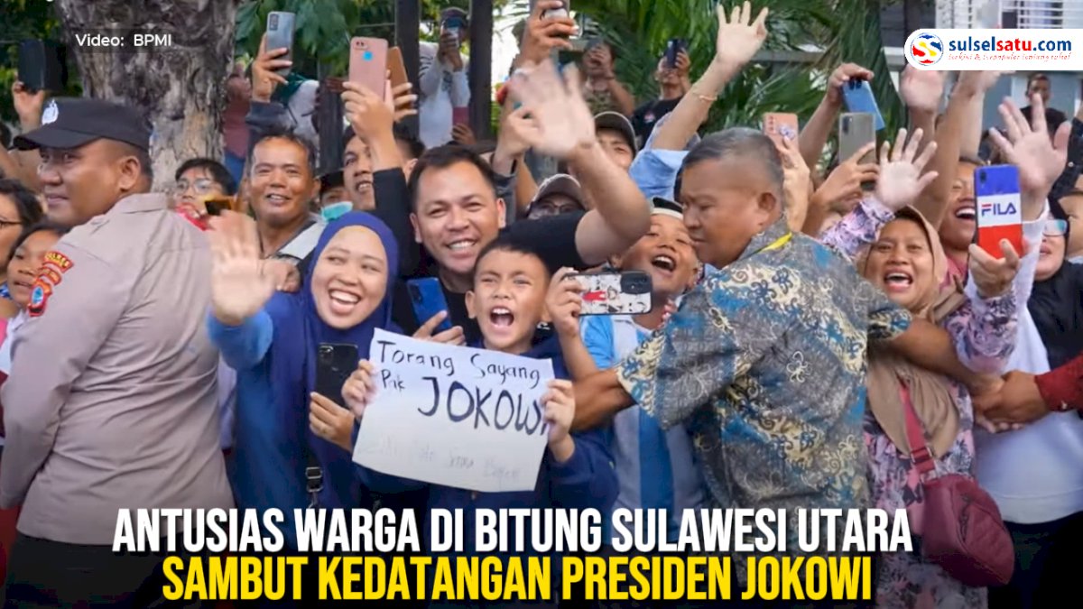VIDEO: Antusias Warga di Bitung Sulawesi Utara Sambut Kedatangan Presiden Jokowi