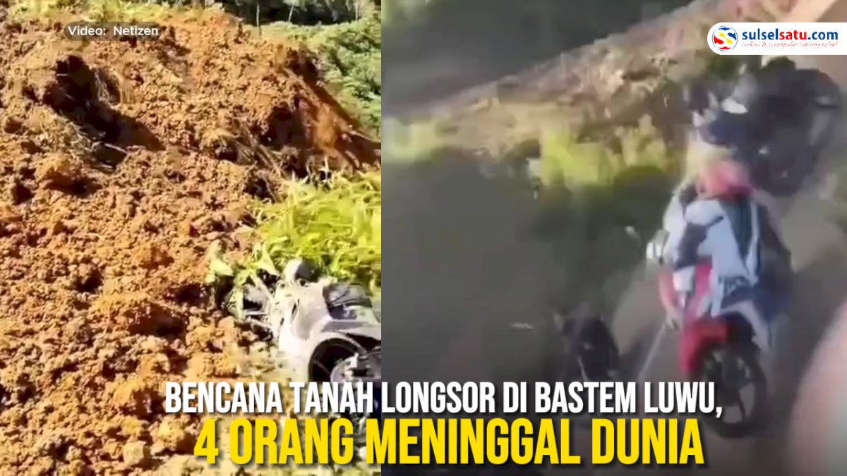 VIDEO: Bencana Tanah Longsor di Bastem Luwu, 4 Orang Meninggal Dunia