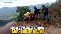 VIDEO: Proses Evakuasi Korban Tanah Longsor di Luwu
