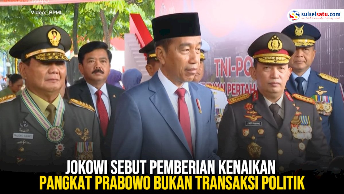 VIDEO: Jokowi Sebut Pemberian Kenaikan Pangkat Prabowo Bukan Transaksi Politik