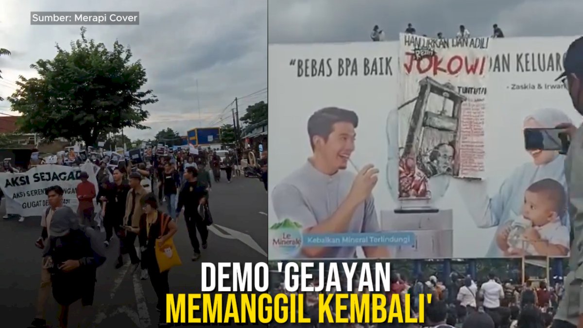 VIDEO: Demo ‘Gejayan Memanggil Kembali’, Protes Dugaan Kecurangan Pemilu 2024