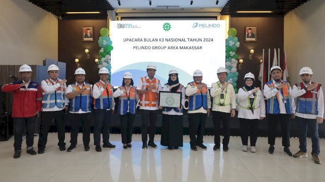 Upacara Bulan K3 Nasional Pelindo area Makassar. Foto: Istimewa
