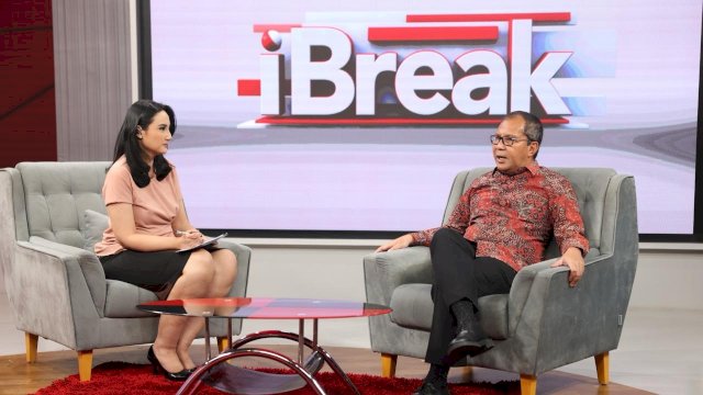 Wali Kota Makassar Moh Ramdhan Pomanto dalam program I-Break INews TV yang dipandu Keiky Cahya di Menara MNC. Foto: Istimewa.