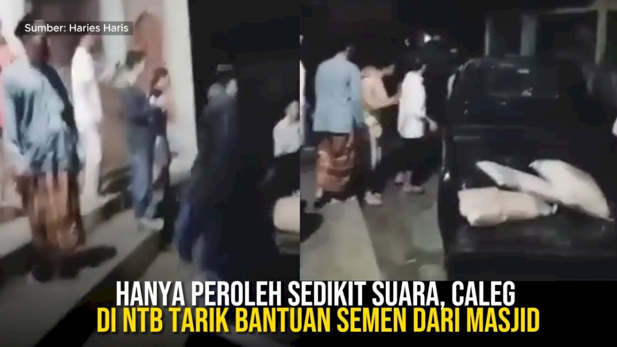 VIDEO: Hanya Peroleh Sedikit Suara, Caleg di NTB Tarik Bantuan Semen dari Masjid