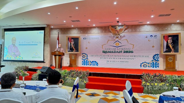 Kepala BI Sulsel Rizki Ernadi Wimanda dalam acara Gebyar Literasi Ramadan 2024. Foto: Sri Wahyu Diastuti / Sulselsatu.com