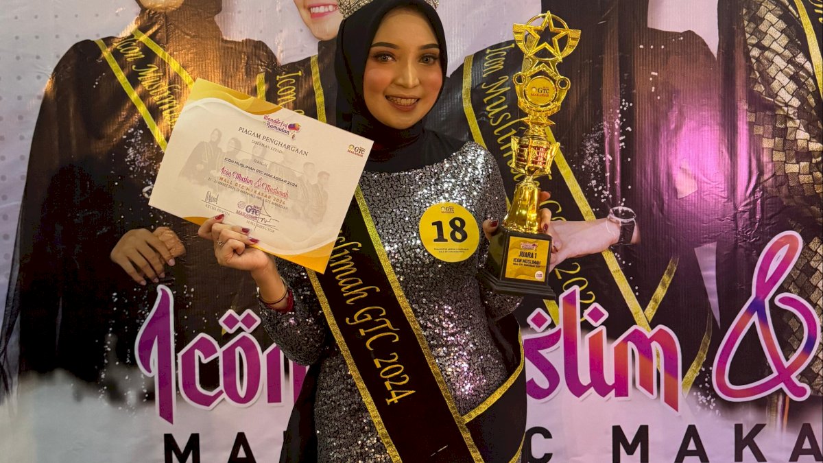 Lala Vitaloka Harumkan Nama Soppeng Pada Ajang Pemilihan Icon Muslim dan Muslimah GTC Makassar 2024