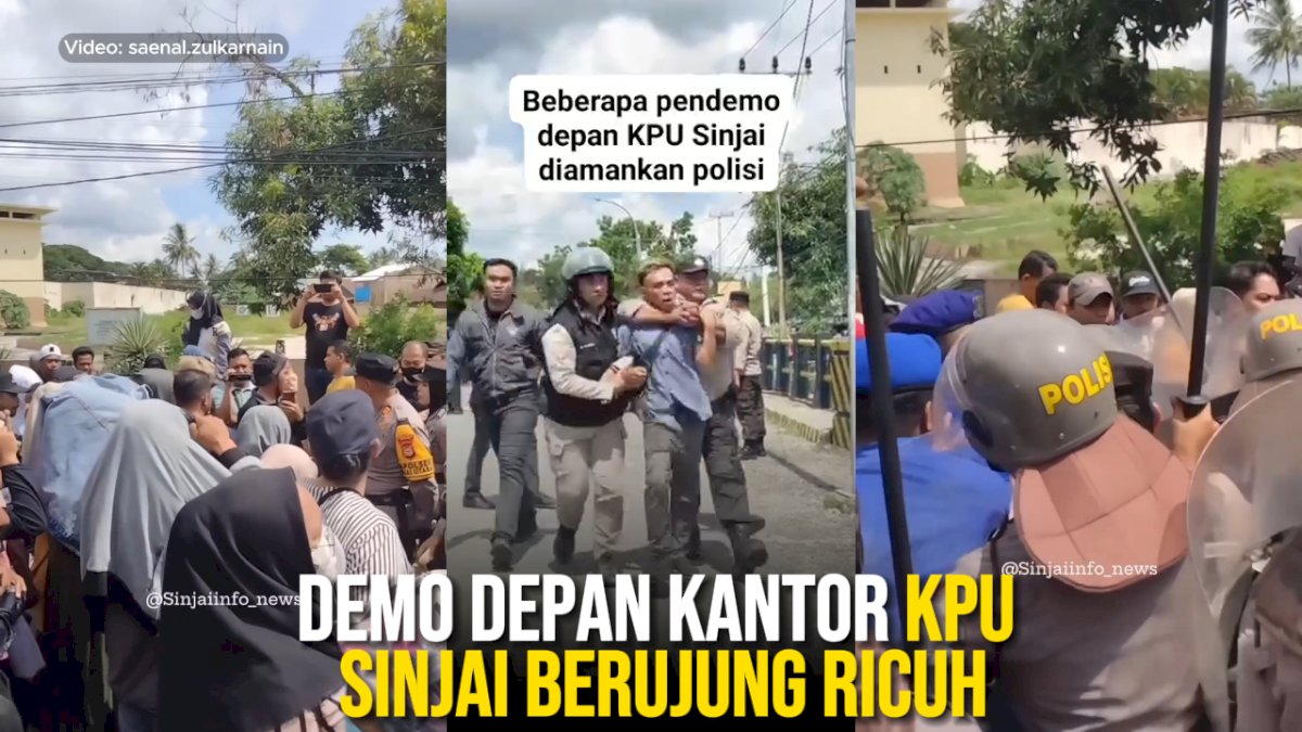 VIDEO: Demo Depan Kantor KPU Sinjai Berujung Ricuh