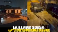 VIDEO: Banjir Bandang di Kendari, Hanyutkan Sebuah Rumah dan Mobil