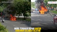 VIDEO: Mobil terbakar Depan Kantor Gubernur Sulawesi Selatan