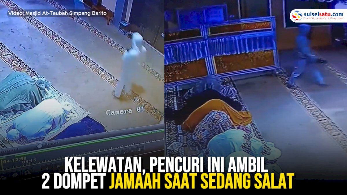 VIDEO: Kelewatan, Pencuri Ini Ambil 2 Dompet Jamaah Saat Sedang Salat