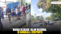 VIDEO: Warga Blokade Jalan Nasional di Bangkala Jeneponto, Polisi Lepaskan Tembakan
