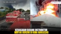 VIDEO: Kebakaran Gudang Distributor Minyak Goreng di KIMA Makassar