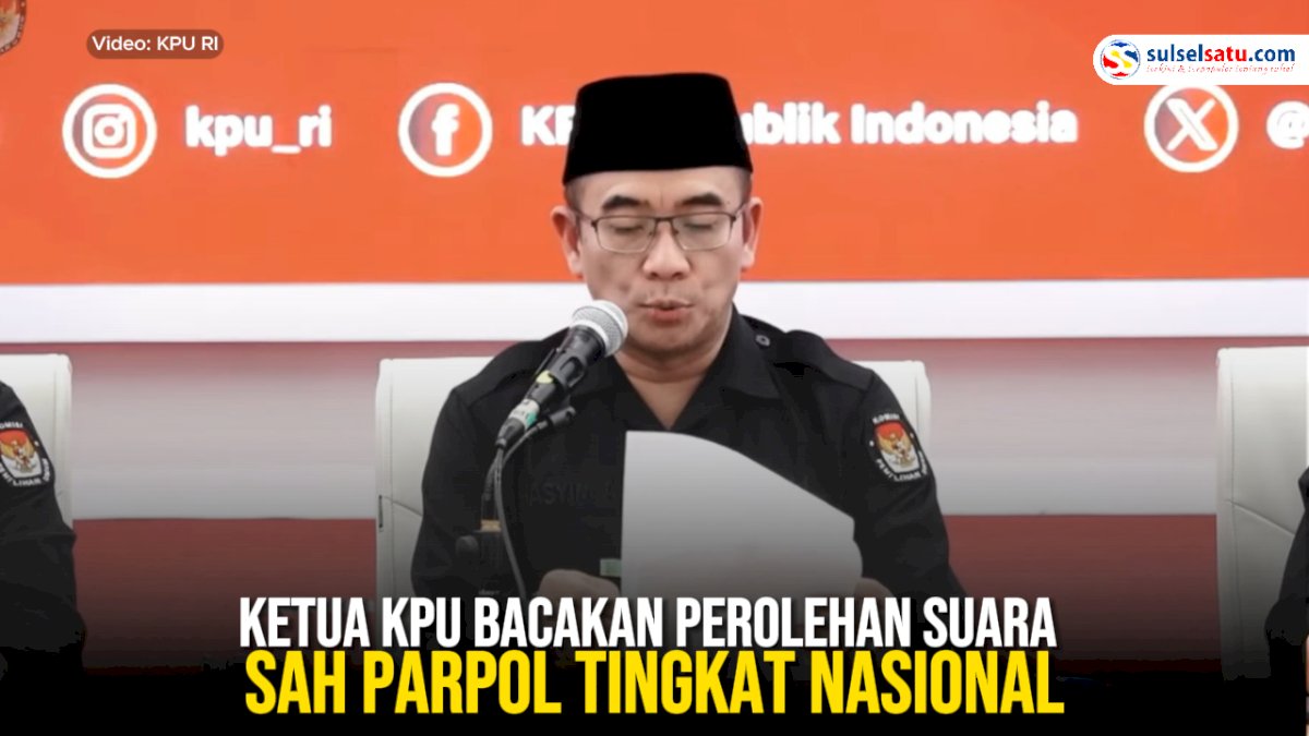 VIDEO: Ketua KPU Bacakan Perolehan Suara Sah Parpol tingkat Nasional