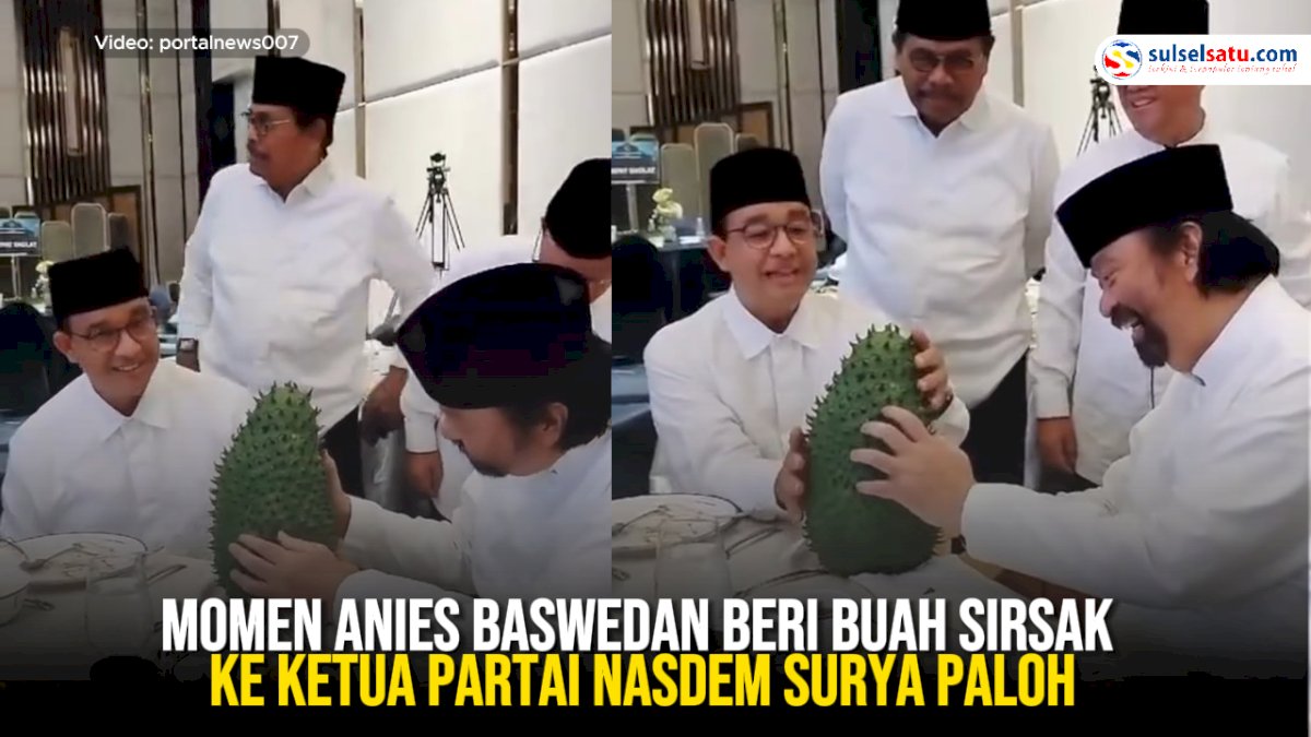 VIDEO: Momen Anies Baswedan Beri Buah Sirsak ke Ketua Partai NasDem Surya Paloh