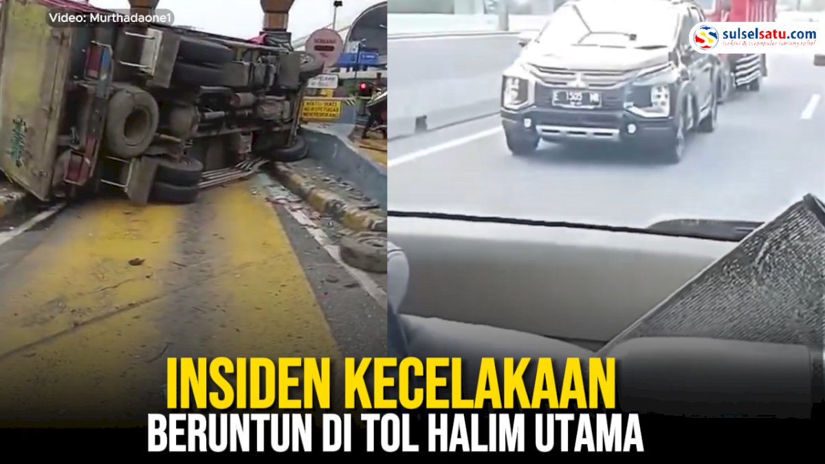 VIDEO: Insiden Kecelakaan Beruntun di Tol Halim Utama