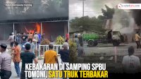 VIDEO: Kebakaran di Samping SPBU Tomoni, Satu Truk Terbakar