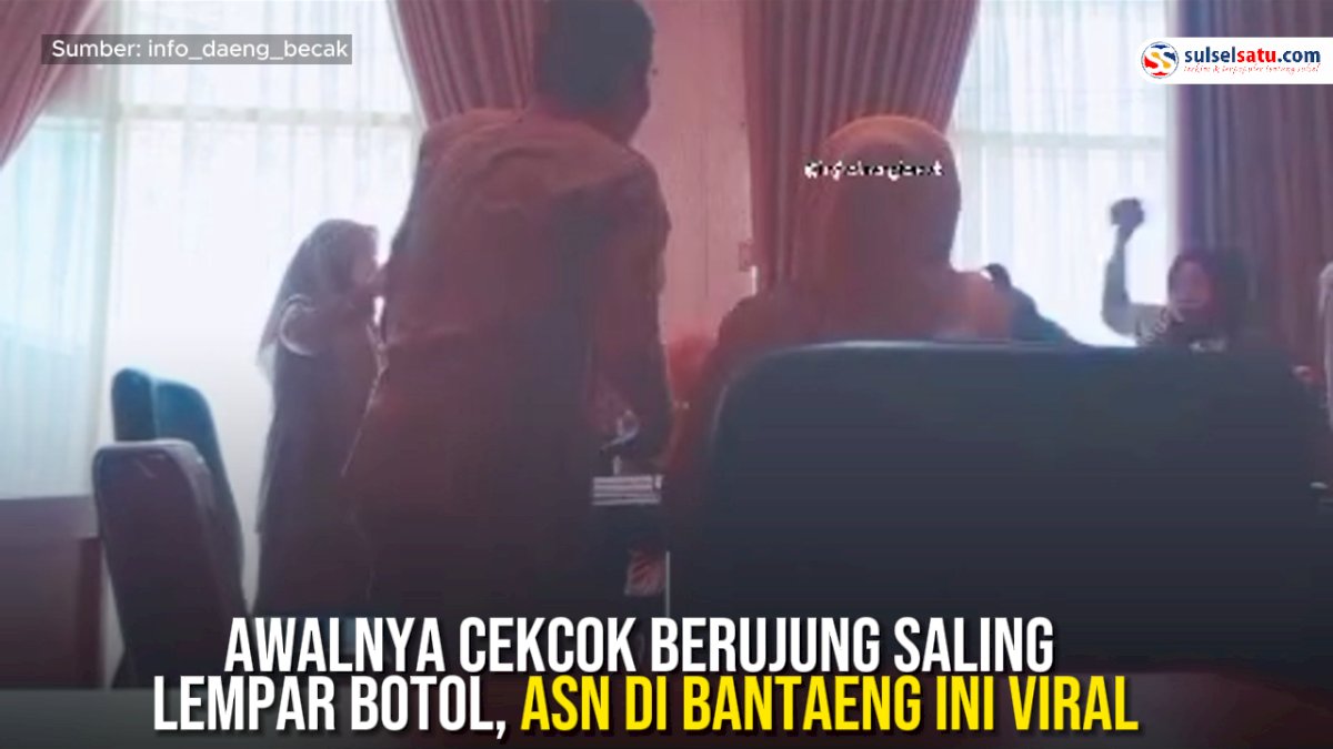 VIDEO: Cekcok berujung Saling Lempar Botol, ASN di Bantaeng Ini Viral