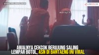 VIDEO: Cekcok berujung Saling Lempar Botol, ASN di Bantaeng Ini Viral