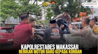 VIDEO: Motor Warga Dibakar saat Bentrokan, Kapolrestabes Makassar Berikan Motor Baru Kepada Korban