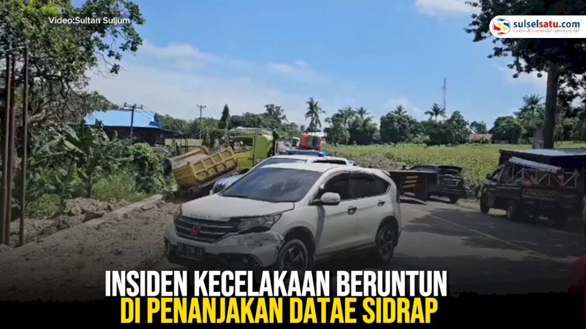 VIDEO: Insiden Kecelakaan Beruntun di Penanjakan Datae Sidrap