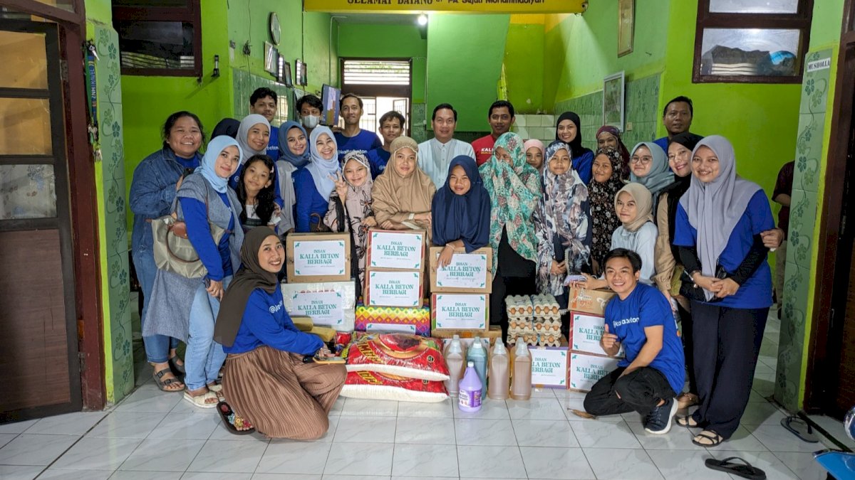 Kalla Beton Rutin Setiap Ramadan Berbagi Sembako ke Panti Asuhan
