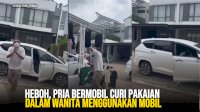 VIDEO: Heboh, Pria Bermobil Curi Pakaian Dalam Wanita Menggunakan Mobil