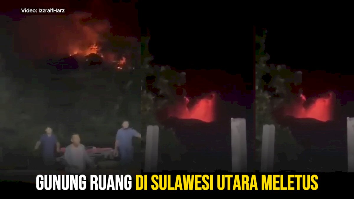 VIDEO: Gunung Ruang di Sulawesi Utara Meletus