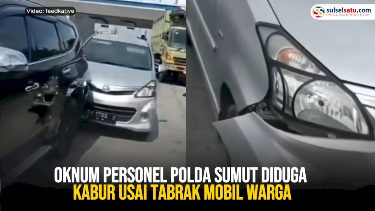 VIDEO: Oknum Personel Polda Sumut Diduga Kabur Usai Tabrak Mobil Warga