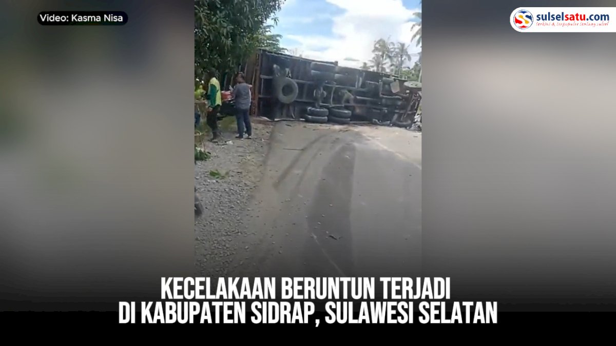 VIDEO: Kecelakaan Beruntun di Sidrap, Libatkan 8 Mobil dan 1 Motor