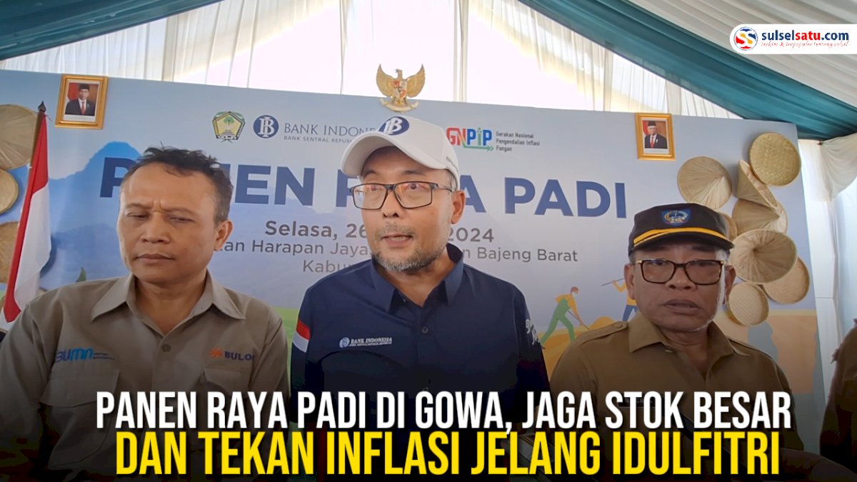 VIDEO: Panen Raya Padi di Gowa, Jaga Stok Besar dan Tekan Inflasi Jelang Idulfitri