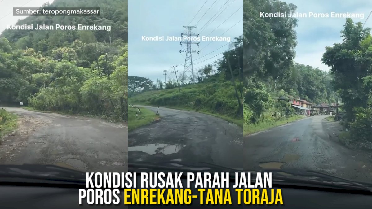 VIDEO: Kondisi Rusak Parah Jalan Poros Enrekang-Tana Toraja